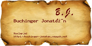 Buchinger Jonatán névjegykártya